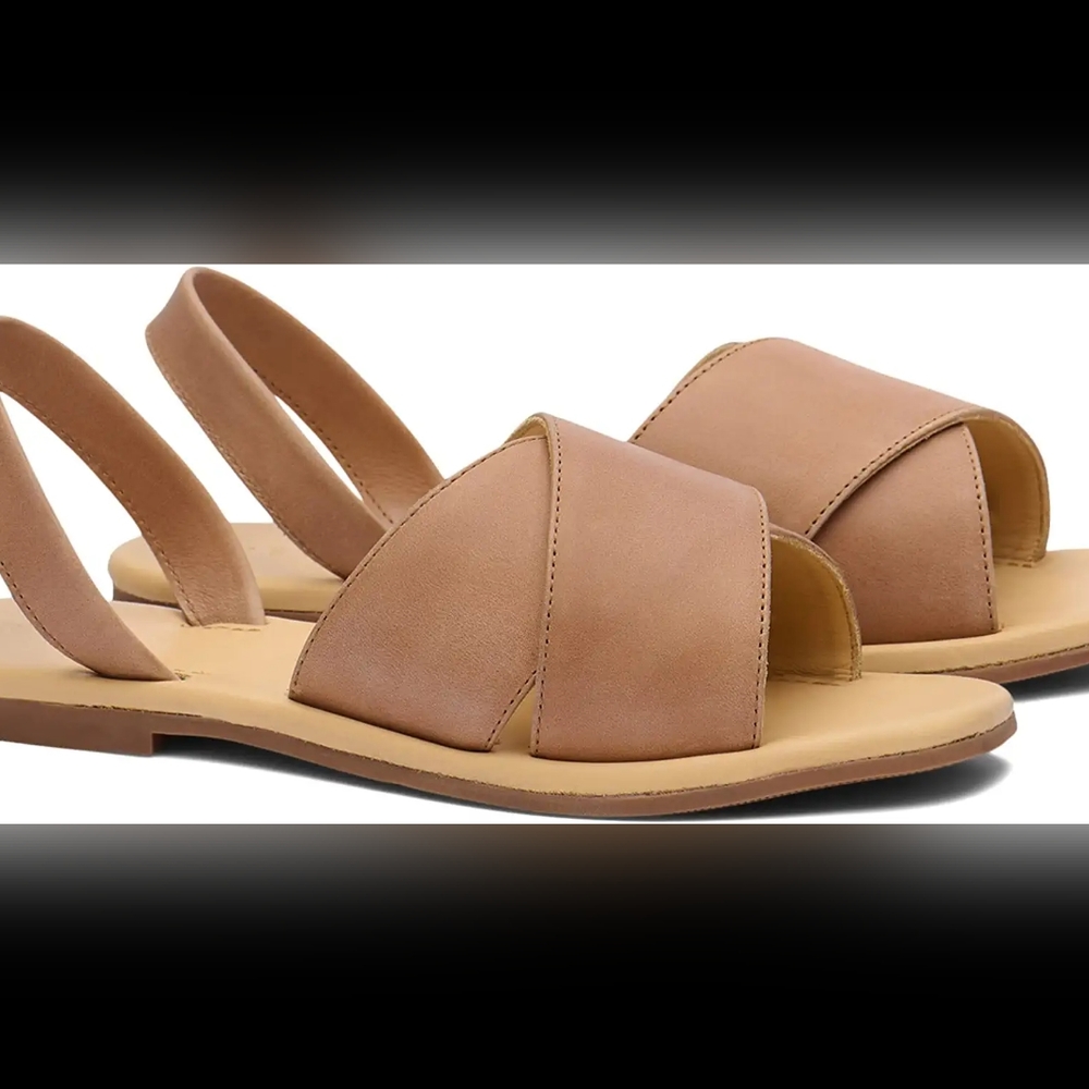 Nisolo All-Day Cross Strap Sandal Almond NIB